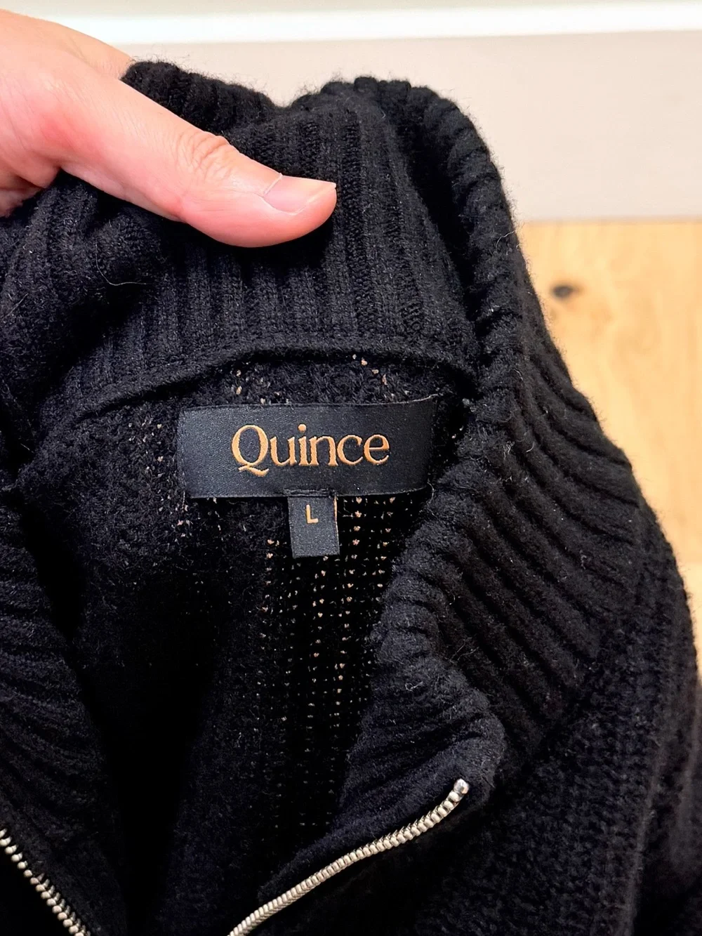 Quince Men’s Mongolian Cashmere Fisherman Full Zip Sweater